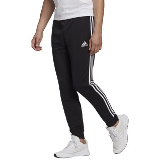 Spodnie męskie adidas Essentials Tapered Cuff 3 Stripes czarne GK8831 S Adidas