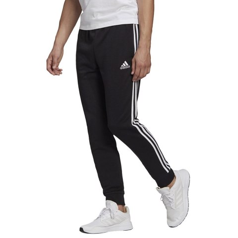 Spodnie męskie adidas Essentials Tapered Cuff 3 Stripes czarne GK8831 S Adidas