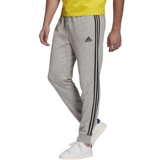 Spodnie męskie adidas Essentials Tapered Cuff 3 Stripes szare GK8889 S Adidas