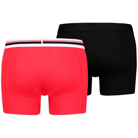 Bokserki męskie Puma Placed Logo Boxer 2P czerwone, czarne 906519 07 S Puma