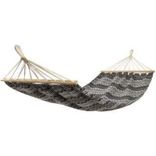 Hamak ogrodowy 2 osobowy Etno 200x150cm czarno-biały 1031262 Royokamp
