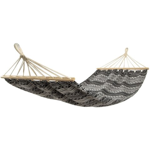 Hamak ogrodowy 2 osobowy Etno 200x150cm czarno-biały 1031262 Royokamp