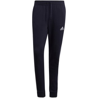 Spodnie męskie adidas Essentials Fleece Tapered Cuff 3-Band Pants granatowe GK8823 S Adidas