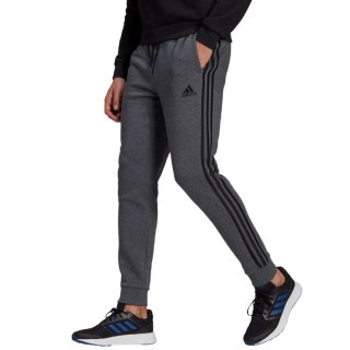 Spodnie męskie adidas Essentials Tapered Cuff 3 Stripes ciemnoszare GK8826 S Adidas