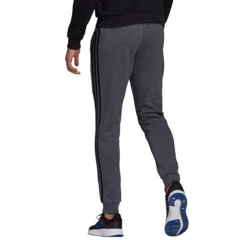 Spodnie męskie adidas Essentials Tapered Cuff 3 Stripes ciemnoszare GK8826 S Adidas