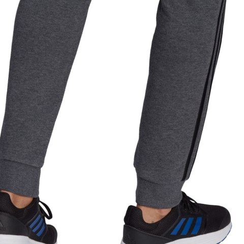 Spodnie męskie adidas Essentials Tapered Cuff 3 Stripes ciemnoszare GK8826 S Adidas