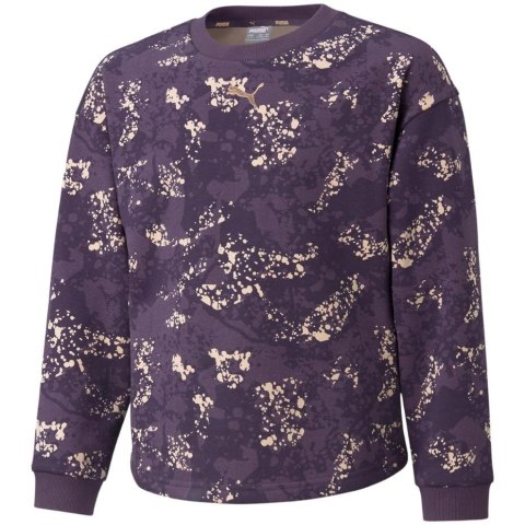 Bluza dla dzieci Puma Alpha AOP Crew FL fioletowa 589241 16 116cm Puma