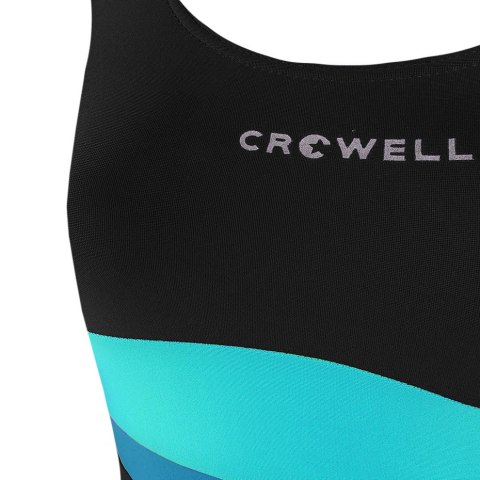 Kostium kąpielowy dla dziewczynki Crowell Swan kol.01 czarno-błękitno-niebieski 116cm Crowell