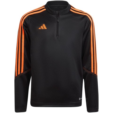 Bluza dla dzieci adidas Tiro 23 Club Training Top czarno-pomarańczowa HZ0186 Adidas Bluza dla dzieci adidas Tiro 23 Club Training Top czarno-pomarańczowa HZ0186 Adidas
