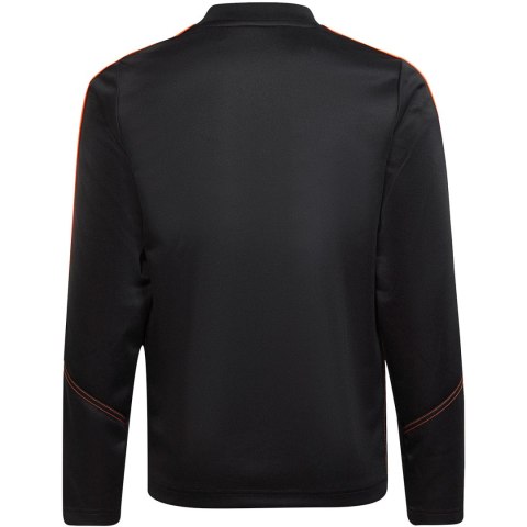 Bluza dla dzieci adidas Tiro 23 Club Training Top czarno-pomarańczowa HZ0186 Adidas Bluza dla dzieci adidas Tiro 23 Club Training Top czarno-pomarańczowa HZ0186 Adidas