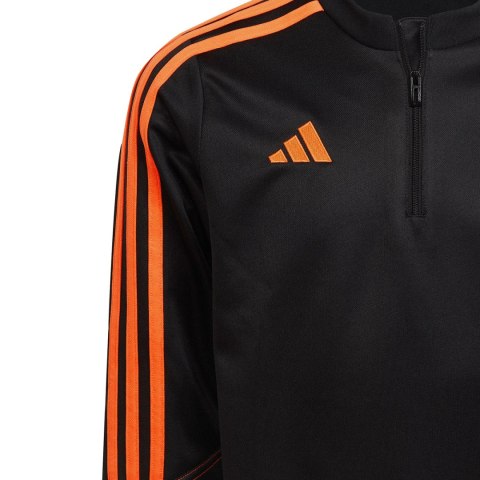 Bluza dla dzieci adidas Tiro 23 Club Training Top czarno-pomarańczowa HZ0186 Adidas Bluza dla dzieci adidas Tiro 23 Club Training Top czarno-pomarańczowa HZ0186 Adidas