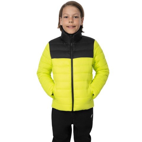 Kurtka puchowa dla chłopca 4F soczysta zieleń 4FJSS23TDJAM077 45S 4F Kurtka puchowa dla chłopca 4F soczysta zieleń 4FJSS23TDJAM077 45S 4F