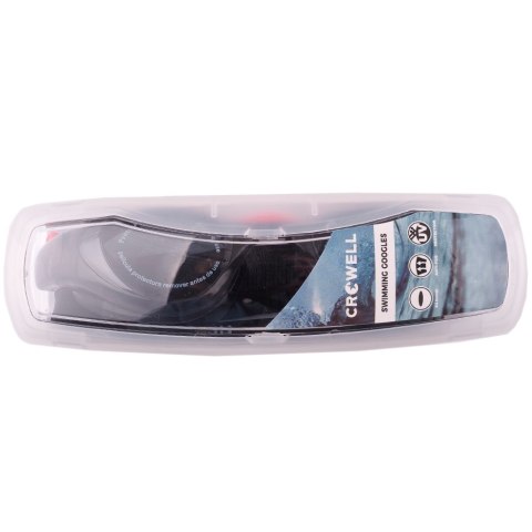 Okulary pływackie dla dzieci Crowell Splash czarno-czerwone 02 Crowell