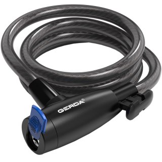 Zapięcie rowerowe Gerda linka, korpus okrągły, czarne Flex 1500/12T Gerda