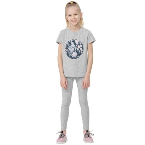 Legginsy dla dziewczynki 4F chłodny jasny szary melanż HJL22 JLEG004 27M 158cm 4F