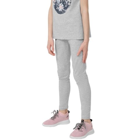 Legginsy dla dziewczynki 4F chłodny jasny szary melanż HJL22 JLEG004 27M 164cm 4F