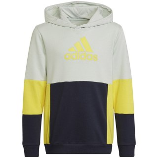 Bluza dla dzieci adidas Colourblock Hoodie szaro-żółto-czarna HN8567 128cm Adidas