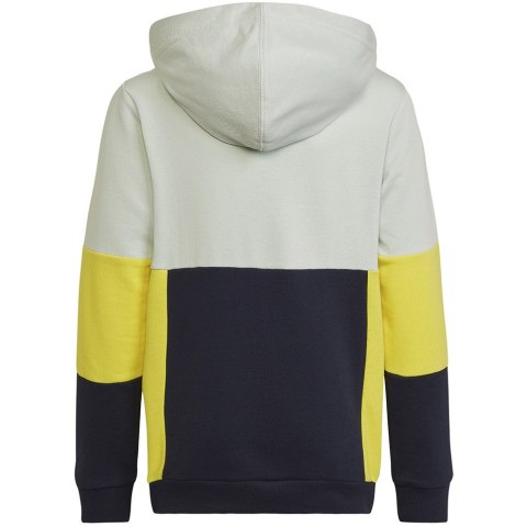 Bluza dla dzieci adidas Colourblock Hoodie szaro-żółto-czarna HN8567 128cm Adidas