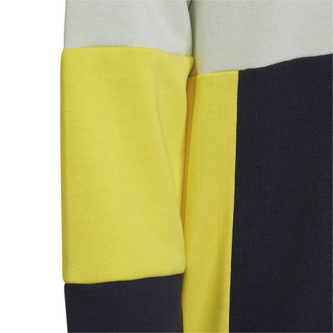 Bluza dla dzieci adidas Colourblock Hoodie szaro-żółto-czarna HN8567 128cm Adidas
