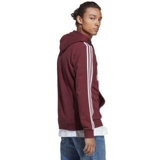 Bluza męska adidas Essentials Fleece 3-Stripes Logo Hoodie bordowa H47057 Adidas
