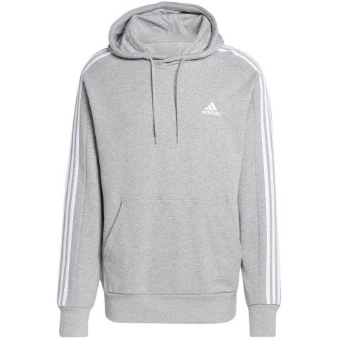 Bluza męska adidas Essentials French Terry 3-Stripes Hoodie szara IC0437 Adidas Bluza męska adidas Essentials French Terry 3-Stripes Hoodie szara IC0437 Adidas