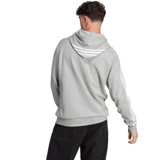 Bluza męska adidas Essentials French Terry 3-Stripes Hoodie szara IC0437 Adidas