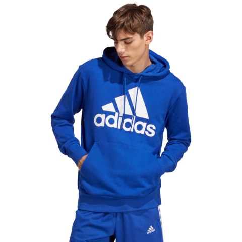 Bluza męska adidas Essentials French Terry Big Logo Hoodie niebieska IC9366 Adidas Bluza męska adidas Essentials French Terry Big Logo Hoodie niebieska IC9366 Adidas