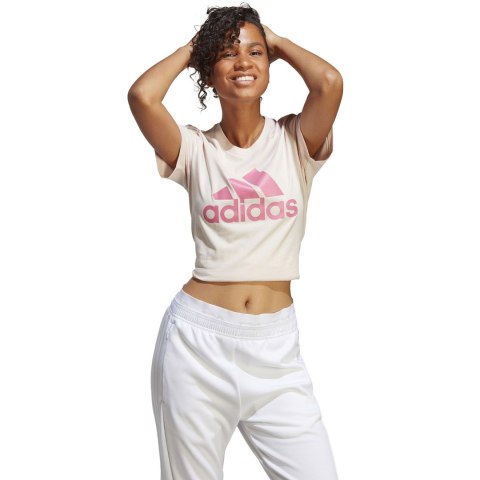 Koszulka damska adidas Loungewear Essentials Logo Tee kremowa IB9455 Adidas Koszulka damska adidas Loungewear Essentials Logo Tee kremowa IB9455 Adidas