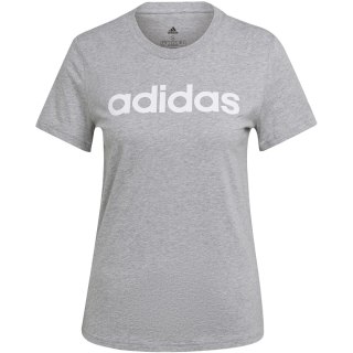 Koszulka damska adidas Loungwear Essentials Slim Logo szara HL2053 Adidas