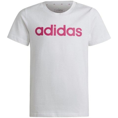 Koszulka dla dzieci adidas Essentials Linear Logo Cotton Slim Fit Tee biała IC3150 Adidas Koszulka dla dzieci adidas Essentials Linear Logo Cotton Slim Fit Tee biała IC3150 Adidas