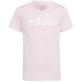Koszulka dla dzieci adidas Essentials Linear Logo Cotton Slim Fit Tee różowa IC3152 Adidas