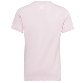 Koszulka dla dzieci adidas Essentials Linear Logo Cotton Slim Fit Tee różowa IC3152 Adidas