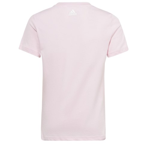 Koszulka dla dzieci adidas Essentials Linear Logo Cotton Slim Fit Tee różowa IC3152 Adidas Koszulka dla dzieci adidas Essentials Linear Logo Cotton Slim Fit Tee różowa IC3152 Adidas
