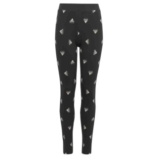 Legginsy dla dzieci adidas Brand Love Print czarno-białe IB8916 Adidas