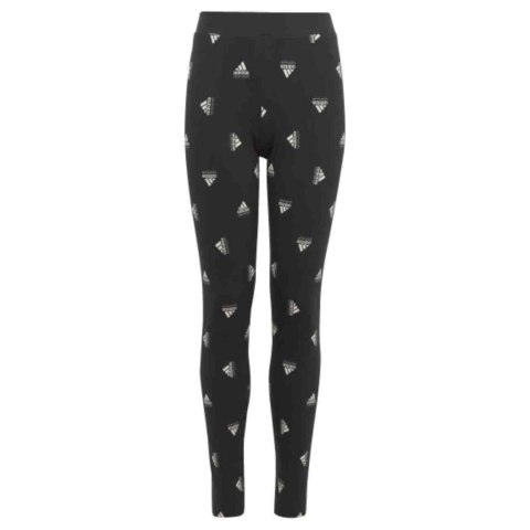Legginsy dla dzieci adidas Brand Love Print czarno-białe IB8916 Adidas Legginsy dla dzieci adidas Brand Love Print czarno-białe IB8916 Adidas