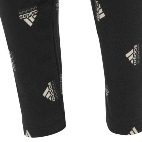 Legginsy dla dzieci adidas Brand Love Print czarno-białe IB8916 Adidas Legginsy dla dzieci adidas Brand Love Print czarno-białe IB8916 Adidas