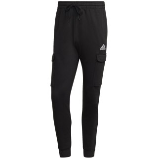 Spodnie męskie adidas Essentials Fleece Regular Tapered Cargo czarne HL2226 Adidas