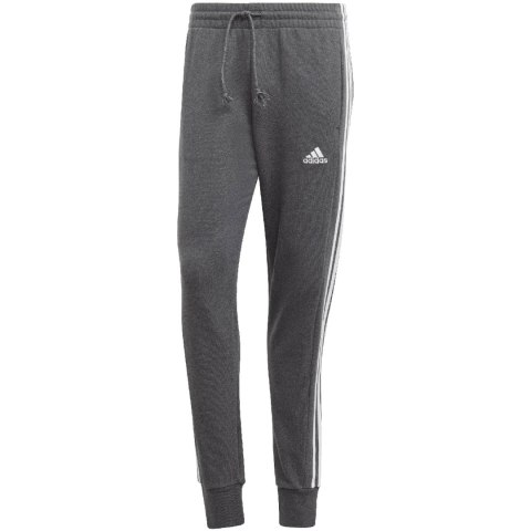Spodnie męskie adidas Essentials French Terry Tapered Cuff 3-Stripes szare IC9408 Adidas Spodnie męskie adidas Essentials French Terry Tapered Cuff 3-Stripes szare IC9408 Adidas