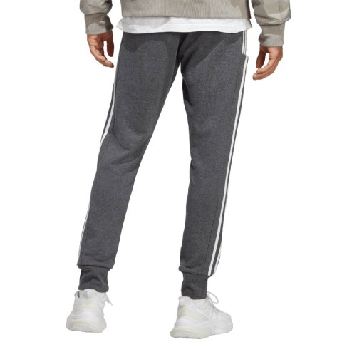 Spodnie męskie adidas Essentials French Terry Tapered Cuff 3-Stripes szare IC9408 Adidas Spodnie męskie adidas Essentials French Terry Tapered Cuff 3-Stripes szare IC9408 Adidas
