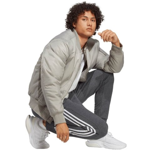 Spodnie męskie adidas Essentials French Terry Tapered Cuff 3-Stripes szare IC9408 Adidas Spodnie męskie adidas Essentials French Terry Tapered Cuff 3-Stripes szare IC9408 Adidas