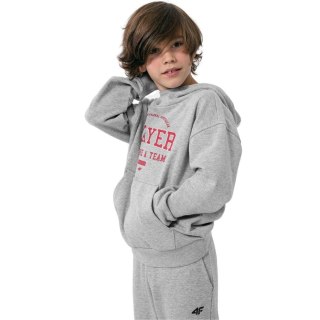 Bluza dla chłopca 4F chłodny jasny szary melanż HJZ22 JBLM006 27M 134cm 4F