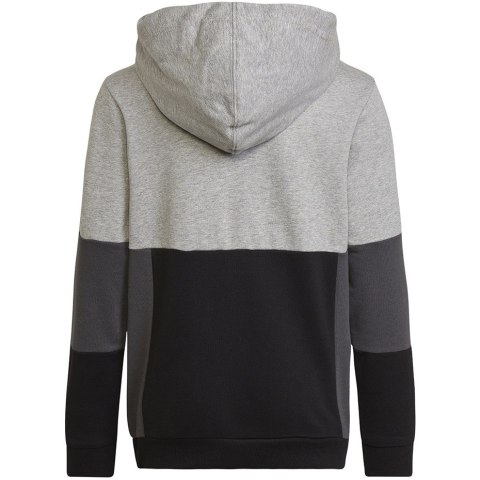 Bluza dla dzieci adidas Colourblock Hoodie szaro-czarna HN8563 128cm Adidas