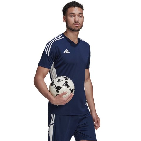 Koszulka męska adidas Condivo 22 Jersey V-neck granatowo-biała HA6291 M Adidas teamwear