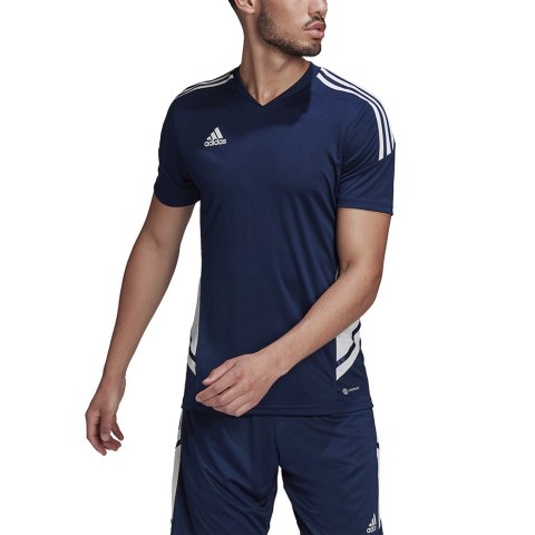 Koszulka męska adidas Condivo 22 Jersey V-neck granatowo-biała HA6291 M Adidas teamwear