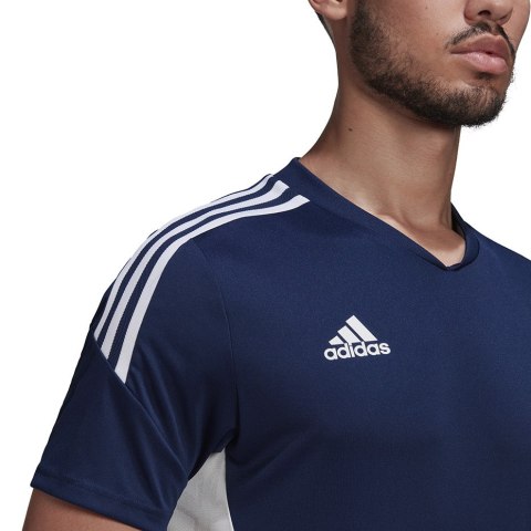Koszulka męska adidas Condivo 22 Jersey V-neck granatowo-biała HA6291 M Adidas teamwear