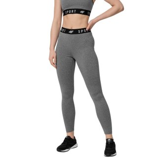 Legginsy funkcyjne damskie 4F średni szary melanż H4Z22 SPDF351 24M L 4F