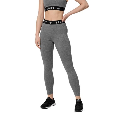 Legginsy funkcyjne damskie 4F średni szary melanż H4Z22 SPDF351 24M S 4F