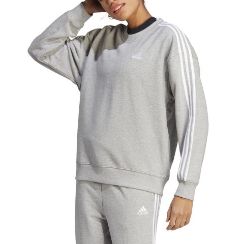 Bluza damska adidas Essentials 3-Stripes szara IC9905 Adidas Bluza damska adidas Essentials 3-Stripes szara IC9905 Adidas