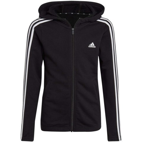 Bluza dla dzieci adidas Essentials 3-Stripes Full-Zip Hoodie czarna IC3634 Adidas