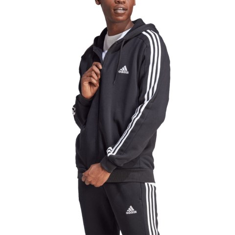 Bluza męska adidas Essentials Fleece 3-Stripes Full-Zip czarna IB4029 Adidas